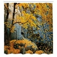 thumbnail image 3 of Ambesonne Tree Shower Curtain, Maple Falling Leaves, 69"Wx84"L, Grey Orange, 3 of 5