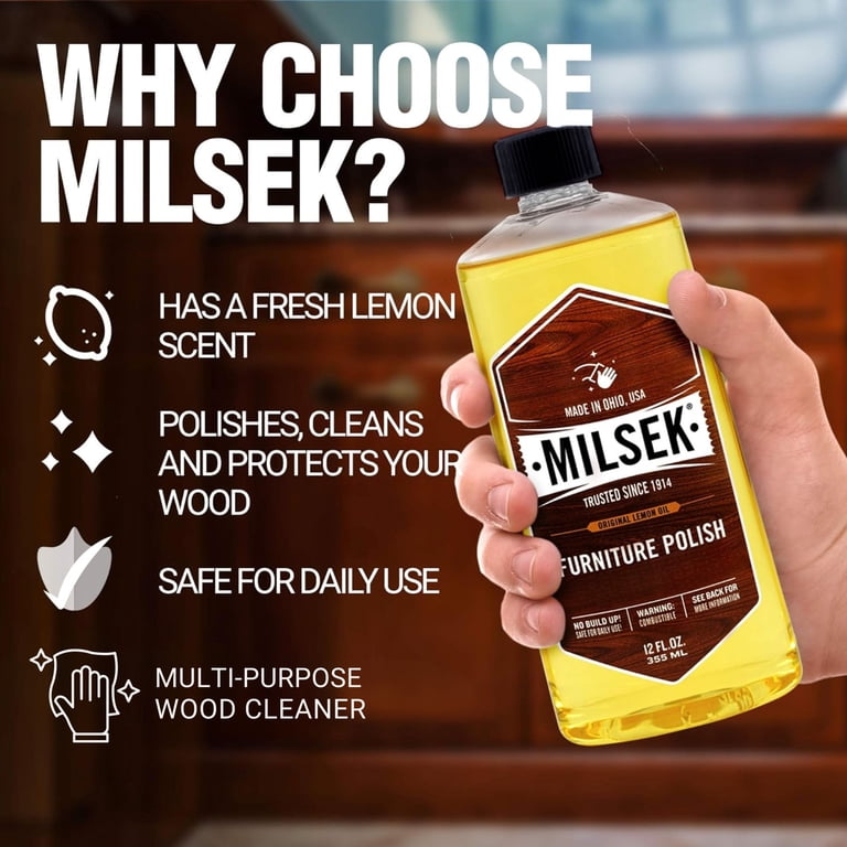 Milsek Lemon Oil Furniture Polish & Wood Cleaner, 12 Oz photo 5