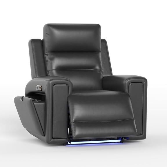 COLAMY Electric Power Recliner Chair with Triple Motor, Adjustable Power Headrest and Lumbar Support, Heavy Duty Home Theater Seating with LED, USB Type-C Ports, Storage, Black
