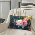 thumbnail image 5 of Naloa Whimsical Axolotl Fantasy Pillowcase, Throw Pillowcase, Wrinkle-Free, Stain-Resistant with Hidden Zipper for Bedroom Sofa-14"x20", 5 of 6