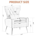 thumbnail image 5 of Tufted Upholstered Velvet Armchair for Living room, Bedroom, Gray, 5 of 5