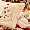 thumbnail image 4 of LOMYOLO Christmas Throw Pillow Covers 20x20IN Set of 2, Soft Faux Fur Holiday Decorative Pillow Covers for Couch Sofa Bed 3D Embroidered Couch Cover Home Decor Pillow Covers - Cute Christmas TREE, 4 of 8
