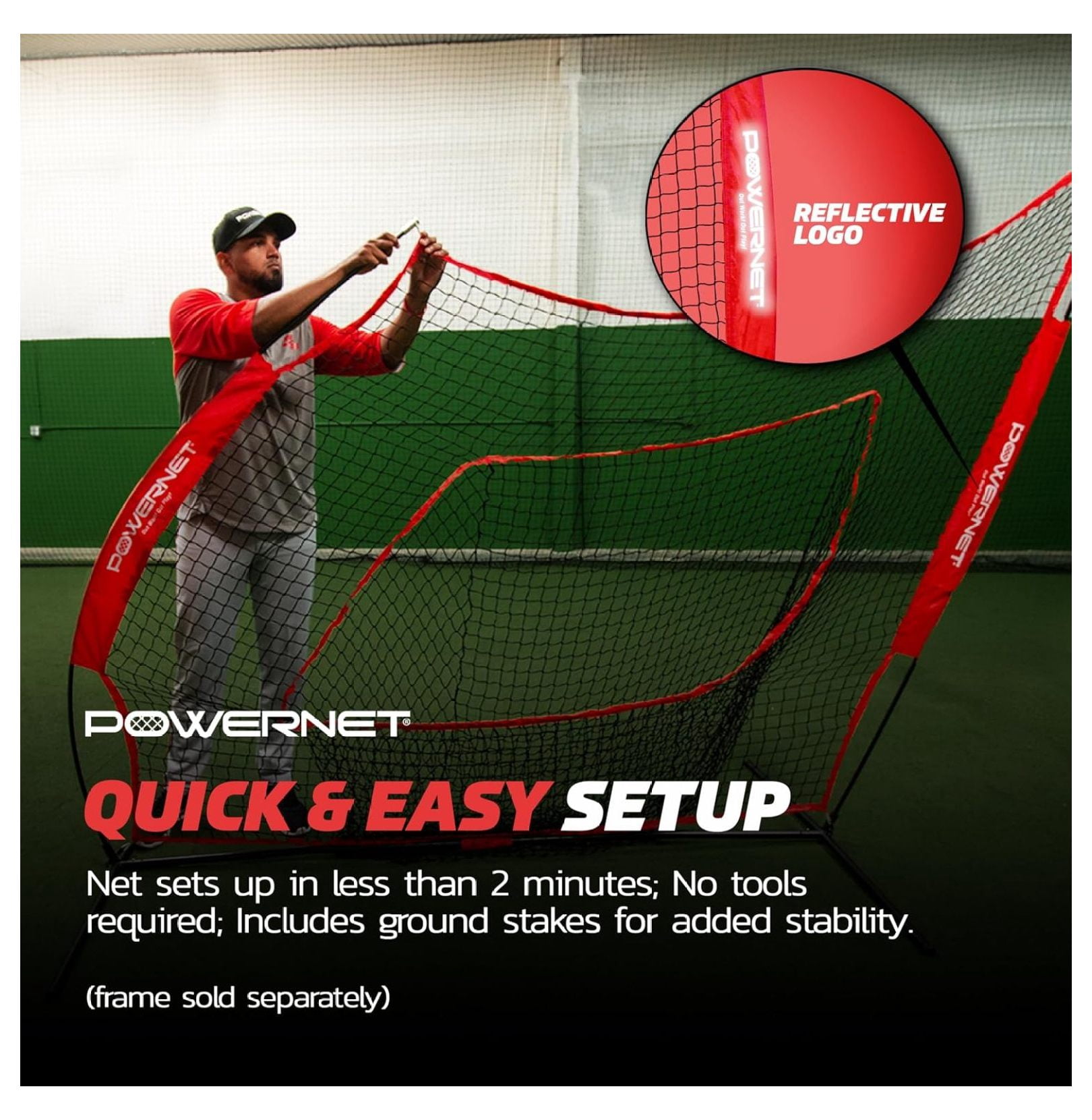 7x7 FT Baseball & Softball Net Replacement Parts, Replace 7x7 FT Frame, Net Only or Carry Bag, Metal Frame and Fiberglass Poles, Durable Nets & Bags Available in Team Colors