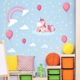 thumbnail image 3 of 2 calcomanías de pared con luz azul arcoíris para dormitorio de niñas (unicornio arcoíris), calcomanías de techo con estrellas de luz nocturna para dormitorio de niños Calcomanías de decoración de sa, 3 of 5