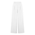 thumbnail image 5 of Miluxas Women's High Rise Wide Leg Trousers Pleated Front Business Casual Loose Straight Pants with Pockets Dress Pants for office Commute Wear White, 5 of 7