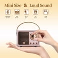 thumbnail image 3 of Altavoz Bluetooth QUEQIMU Retro Vintage Radio Rosa, 3 of 9