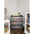 thumbnail image 6 of Homz® 3 Drawer Wide Cart with Casters/Wheels, Black Frame with Clear Drawers, Set of 1, 6 of 6