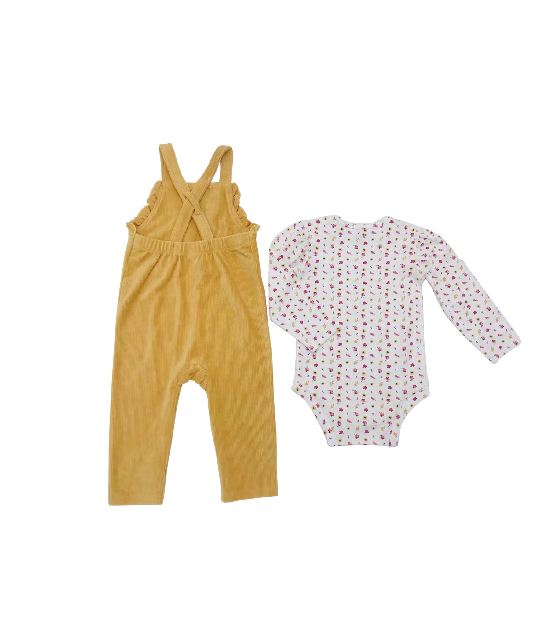 Chick Pea Baby Girl 2 Pc Overall Outift Set, Sizes 12 Months-24 Months