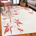 thumbnail image 3 of Dragonfly Decorative Rug, Swirled Floral Background Damask Curl Branches and Leaves Print, Quality Carpet for Bedroom Dorm and Living Room, 6 Sizes, Dark Pink, by Ambesonne, 3 of 4