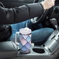 thumbnail image 4 of Yayeee 30oz Stainless Steel Tumbler with Straw and Handle Double-Wall Insulated Travel Water Bottle, Purple Art Pattern, 4 of 8