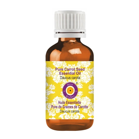 Deve Herbes Pure Carrot Seed Essential Oil (Daucus carota) Steam Distilled, Natural & Aromatherapy Use 5ml