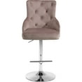 thumbnail image 3 of HomeStock Antique Modern, Contemporary Velvet Upholstered Adjustable Bar/Counter Stool with Chrome Metal Base, 20.5" W x 22" D x 42"- 50" H-Color:Pink, 3 of 10