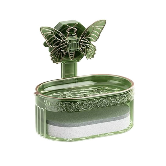 Nkmbld Butterfly Shaped Suction Cup Soap Box, Household Wall-Mounted Non-Perforating Draining Soap Dish Holder for Kitchen, Bathroom, Laundry