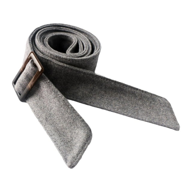 Cinturón de abrigo de lana para mujer, elegante, cómodo, de doble cara, suave, con hebilla. Gris