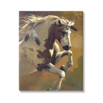 Stupell Industries Jumping Horse Painting Animals & Insects Painting Gallery Wrapped Canvas Print Wall Art, 30 x 40