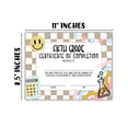 thumbnail image 3 of 5th Fifth Grade Graduation Certificate of Completion Award 30pk 8.5x11 End of Year Hand Out Tan Neutral Checkered Modern 90s Smiley Faces Friendship Bracelets, 3 of 5