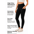 thumbnail image 4 of 2 Pack Women's High Waisted Active Full Length Leggings With Side Pockets 28"Inseam Yoga Workout Pants, 4 of 5