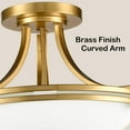 thumbnail image 2 of Claxy 3-Light Gold Semi Flush Mount Light with Bowl Milk Glass Shade, 2 of 7
