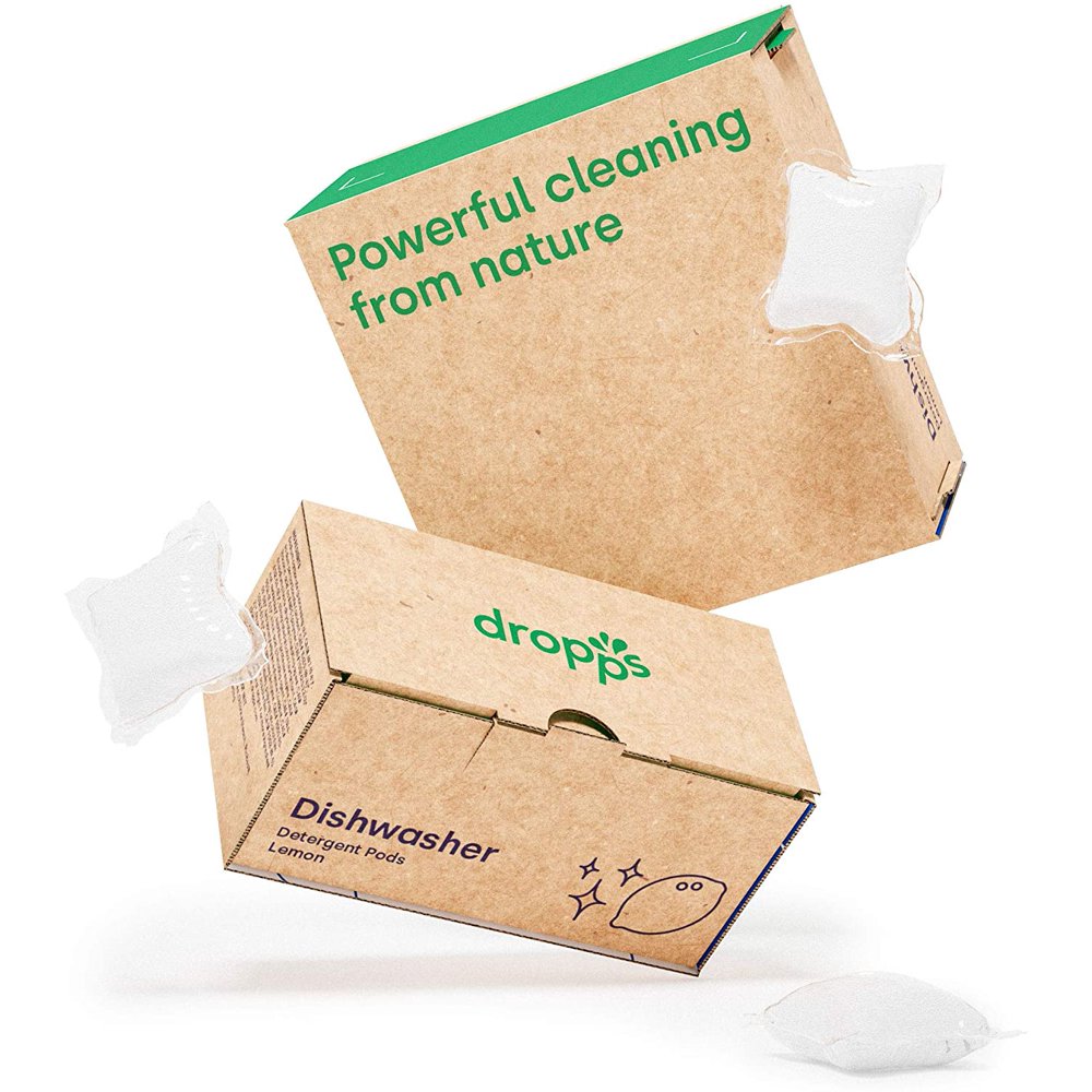 Dropps Dishwasher Detergent Pods Lemon 120 Count Sparkling Shiny