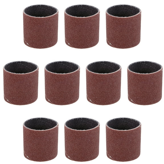 Uxcell 1 inch x 1 inch Sanding Sleeves 180 Grits Sandpapers Band Drums 10Pcs Brown