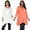 White/Coral, variant on Womens Tunic Tops Pack of 2 White 3/4 Sleeve Rayon Spandex 4X