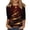18# Deep Red, variant on Women Christmas 3/4 Sleeve Printed Top Round Neck Holiday Pullover Shirt 2XL