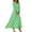 Green, variant on Women's Vintage Polka Dot Print V-Neck 3/4 Sleeve A-Line Beach Dress, Waisted Midi Sundress with Casual Flowy Skirt for Seaside Outings,Sky Blue S