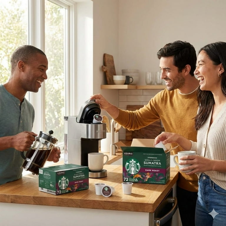 Starbucks Dark Roast K-Cup Coffee Pods, 72 ct, Sumatra Single