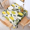 thumbnail image 2 of Yellow Lemon Fruit Berries Beige Pattern Square Tablecloth,Waterproof Square Table Cover,Wipeable Spillproof Washable Table Cover for Home Kitchen Party Decor 42"X42"(107x107cm), 2 of 6
