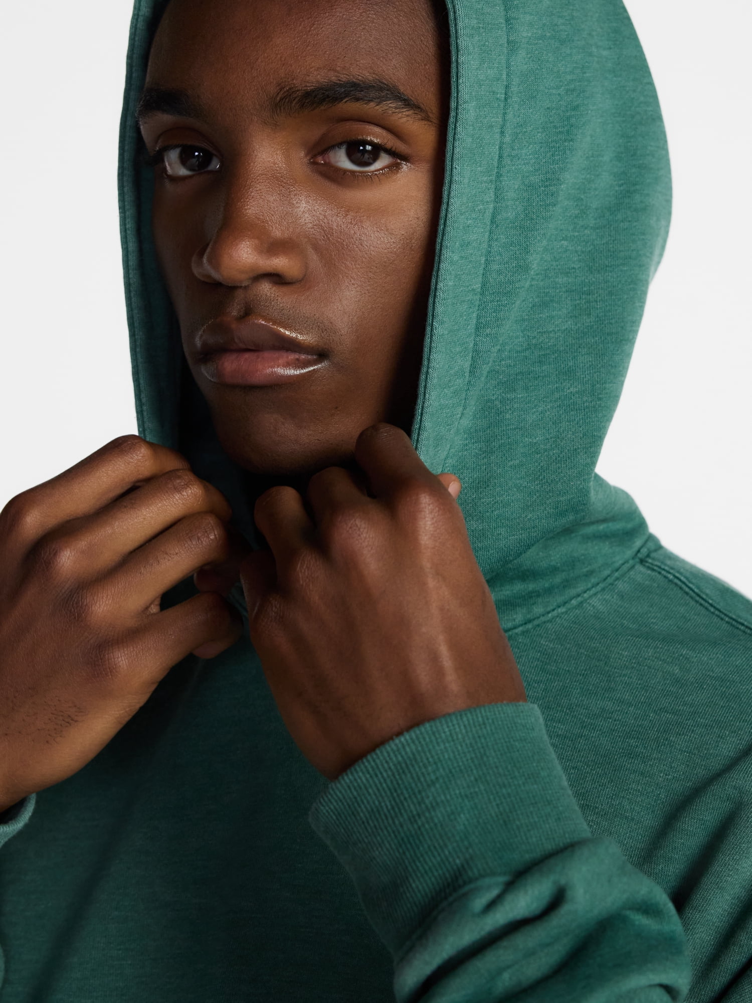 No Boundaries Boxy Fit Oversized Fleece Hoodie with Long Sleeves, Men's XS-4XLT