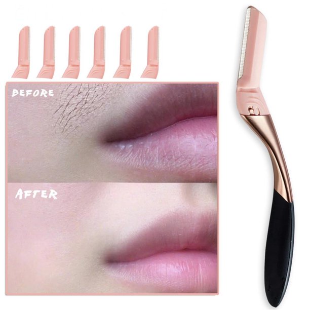 Centerel Facial Hair Removal Tool with 6 Refill Blades — Professional