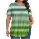 thumbnail image 1 of Tamaño Más Manga Corta Tops para las Mujeres Impreso Manga Corta Sólida Redonda Cuello Plegado Blusa, Poliéster Más Tamaño Superior, Lavado a Mano, 1 of 6