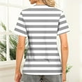 thumbnail image 4 of Enjoytime Womens Summer Tops Striped Short Sleeve Plus Size Shirts Fashion Loose Business Casual Work Blouse, 4 of 7