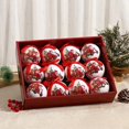 thumbnail image 3 of 12 piezas de adornos navideños de lujo de 8 cm con forma de bola, diseño de árbol de Navidad, decoración para fiestas, colgante de esferas navideñas de Año Nuevo 2024, 3 of 5