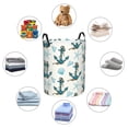 thumbnail image 4 of Susaid Anchors And Shells Print Waterproof Oxford Cloth Storage Circular Laundry Hamper BasketCapacity for Home-Small, 4 of 6