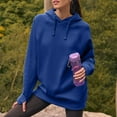 thumbnail image 4 of Chiccall Womens Hoodies Fall Solid Casual Athletic Drawstring Hooded Sweatshirt Long Sleeve Pullover Tops for Casual & Workout, 4 of 7