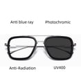 thumbnail image 3 of lentes fotocromáticos anti-azul luz 2 en 1 hombres y mujeres de negocios al aire libre gafas de protección de radiación marco de hierro reemplazable, 3 of 4