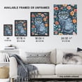 thumbnail image 3 of Artery8 Grumpy Blue Exotic Shorthair Cat Floral Portrait Living Room Unframed Wall Art Print Poster Home Decor Premium, 3 of 3