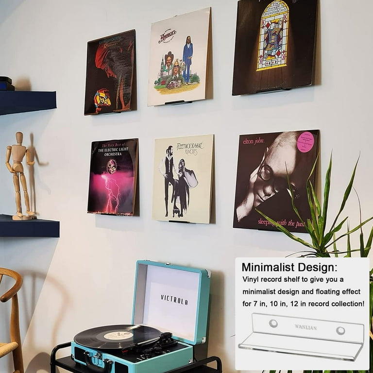 Acrylic Record Holder, Clear Wall Mount Album Shelf And Lp Display