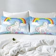 thumbnail image 5 of Unicorn Fitted Sheets Twin Light Blue And White Unicorn Bed Sheets Kawaii Rainbow Unicorn Printed Bedding Set White Horse Stars Sheets Room Decor with Deep Pocket 2Pcs, 5 of 5