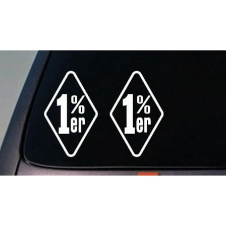 1% ER ONE PERCENTER BIKER VINYL DECAL / STICKER PAIR 6" *C134*