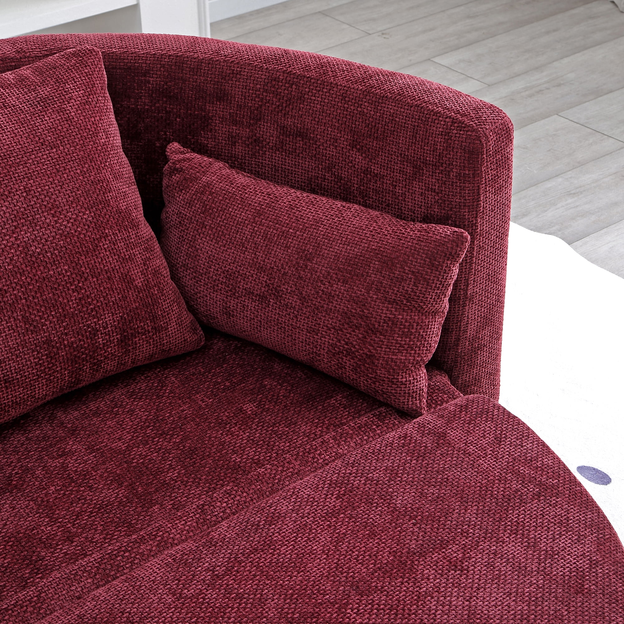 Foldable Sleeper Sofa Bed,Floor Sofa Chair Bed,Adjustable Futon Sofa Folding Lazy Sofa Couch for Living Room/Bedroom,Burgundy