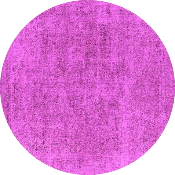 Ahgly Company Indoor Round Oriental Pink Industrial Area Rugs, 8' Round