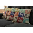 thumbnail image 5 of Ambesonne Vintage Throw Pillow Cover 4 Pack, Grunge Sports Banners, 24", Multicolor, 5 of 5