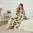 thumbnail image 3 of Tutolipy Christmas Tree Printed Nightgowns for Women Snowman Printed Sleepwear Long Sleeve Loungewear Breathable Night Dress, S, 3 of 7