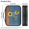 thumbnail image 5 of FKELYI PU Leather Bible Cover with Handle Sunflower Butterfly Denim Texture Print Church Bible Bag Portable Christian Bag Book Organizer Holder Bible Carrying Case for Prayer, 5 of 6