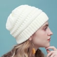 thumbnail image 4 of Solid Beanies Women Knitted Beanie Hat Fashion Autumn Winter Warm Hats Skullies Wool Cap for Women Wholesale, 4 of 6