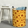 thumbnail image 6 of Sikiie Vintage Leopard Print Sunflower Print Round Dirty Clothes Basket, Waterproof Standing Foldable Storage Basket, for Laundry Room, Bedroom, Bathroom Storage-Small, 6 of 6