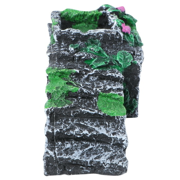 Adorno de puente de piedra para acuario, paisajismo, rocalla, pecera, reptil, tortuga, escondite, decoración para trepar (talla S)
