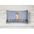 thumbnail image 2 of Carolines Treasures BB5653PW1216 Brittany Spaniel Welcome Canvas Fabric Decorative Pillow, 12H x16W, multicolor, 2 of 3